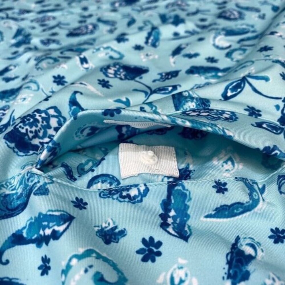 Women's Cabana Life Shift Dress Size M Short Sleeve Pockets Blue,UPF 50 New - Picture 13 of 16
